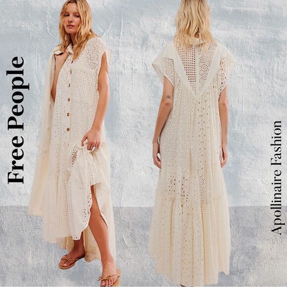 Free People Dresses & Skirts - Free People Cream Maxi Dress